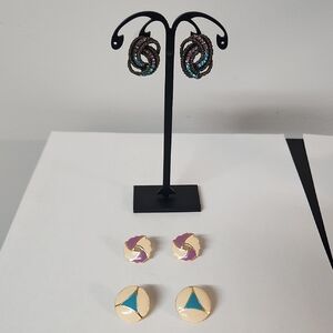 Le Chateau and Enamel Earrings Set